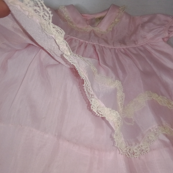Vintage Aldenette Baby Dress Pink Layered Size 9MO - Picture 7 of 13